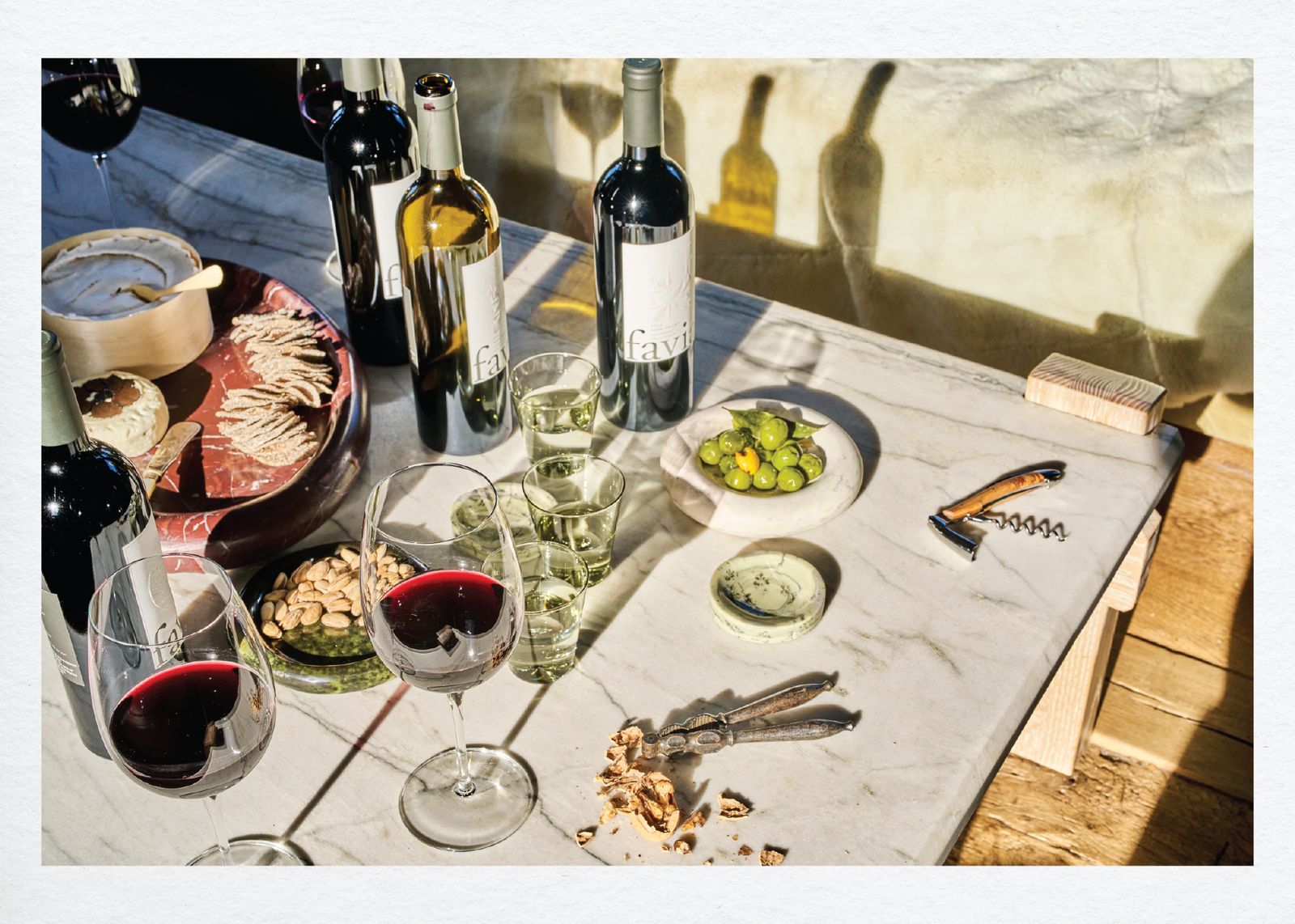 Favia wine tasting spread