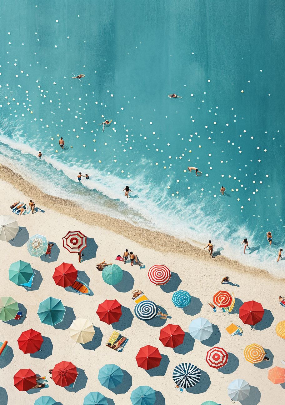 Beach scene illustration